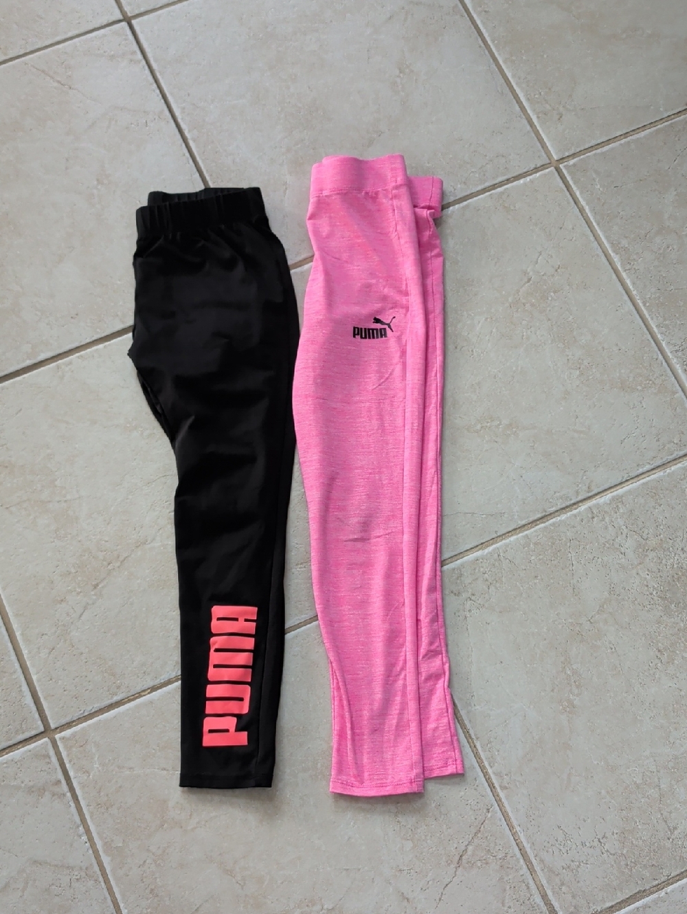 Puma Kids' Leggings Duo - Pink and Black Girls Size 10